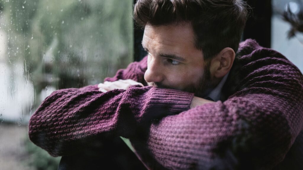 A man struggling with major depressive disorder.